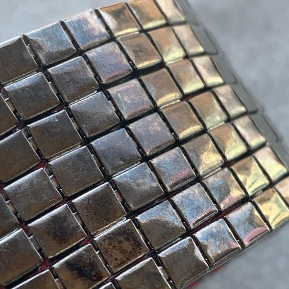 Red prong set crystal stretchy bracelet 2” w x 3” diameter - Picture 7 of 9